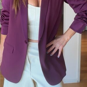 Alice & Olivia Womens Plum Blazer Jacket -